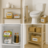 Stylish storage solutions for pantry, fridge, and bathroom organisation without tools.