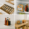 Pantry storage solutions with spice drawer, snack bins, fridge organisers, and condiment tray.