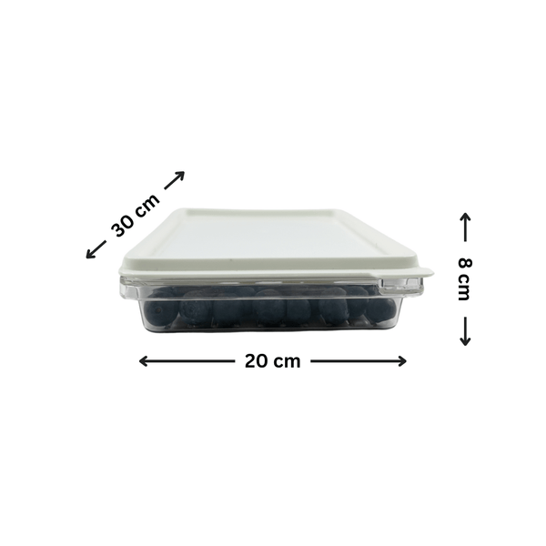 Plastic container from 10-Piece Fridge & Freezer Storage Set for effective fridge organisation, ideal for kitchen storage.