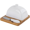 Ceramic Butter Dish with Bamboo Base perfect for kitchen organisation and keeping butter fresh in style.