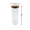 Acacia lid glass jar, 1500ml, perfect pantry storage organiser, space-saving kitchen container
