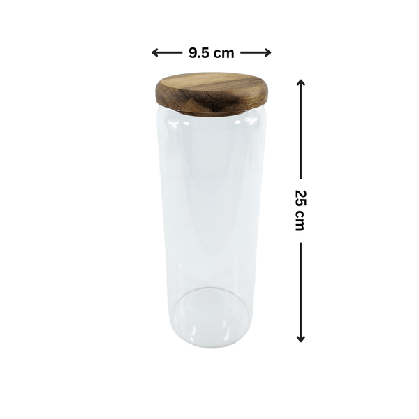 Acacia lid glass jar, 1500ml, perfect pantry storage organiser, space-saving kitchen container