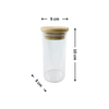 Glass pantry jar with bamboo lid, 10cm tall, ideal storage organiser for spices.