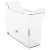 Narrow clear pull-out organiser for kitchen storage, pantry organisation, and bathroom decluttering. Ideal space-saving home storage solution.