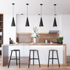 Stylish modern kitchen with wooden countertops and stools, highlighting Storage Organisers Australia's kitchen containers and pantry storage solutions.