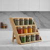 Bamboo Spice Drawer Organiser with 12 Large Jars