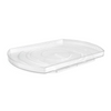 Rectangular acrylic rotating Lazy Susan for fridge organization, ideal for kitchen and pantry storage. Stylish home organization solution.