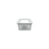 White airtight container with transparent lid and side clips, 400ML; ideal fridge storage organizer.