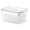 Clear fridge storage container with single basket for kitchen organisation and space-saving solutions