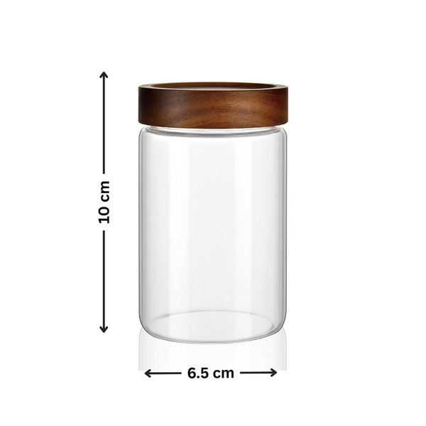 250ml Acacia Lid Glass Jar – Spice Pantry Storage