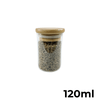 120ml round glass spice jar with bamboo lid for pantry storage organiser