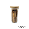 160ml round glass spice jar with bamboo lid, ideal pantry storage organiser.