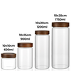 Acacia Screw On Glass Jar β 4 Sizes for pantry storage, bamboo jars, kitchen organisers, bathroom and laundry storage