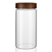 1200ml Acacia Screw-On Glass Pantry Jar ideal for kitchen and pantry storage and organisation, enhancing the functionality of glass jars.