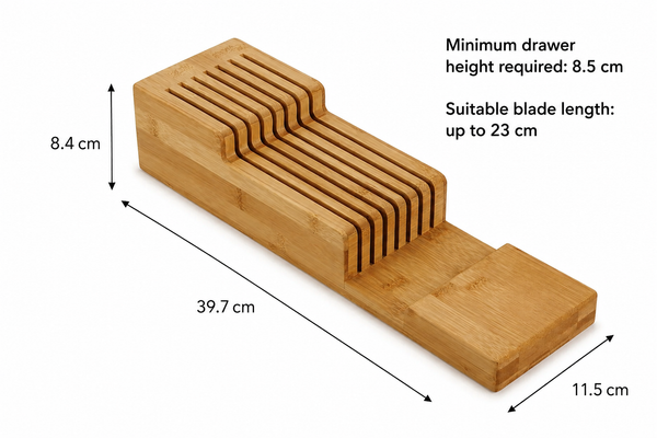 2 Tier Bamboo Knife Drawer Organiser