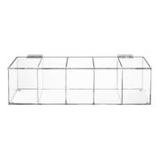 Clear Acrylic Tea Bag Organiser Box – 5 Compartment for kitchen pantry storage enhancing organisation and easy tea selection.
