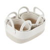 Beige storage baskets - 3 Pack nested for easy kitchen or pantry organisation, ideal for drawer organisers and under sink storage.