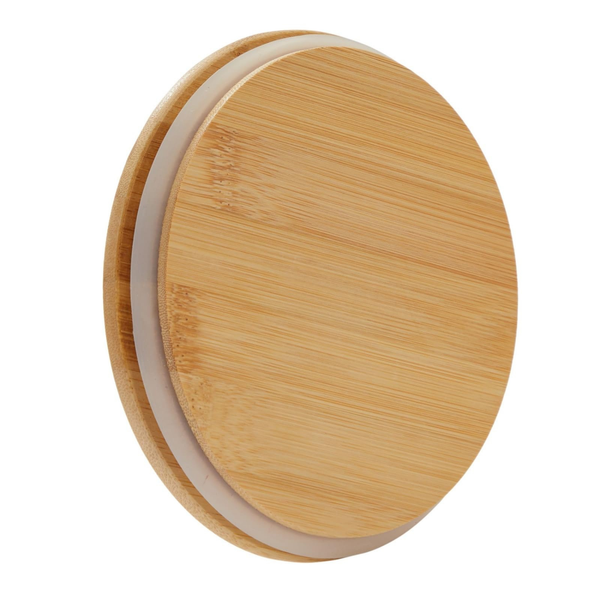 Bamboo lid for Large Glass Storage Jar with Bamboo Lid 1.6L, ideal for kitchen pantry organisation and eco-friendly storage.