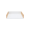White bamboo and plastic desk tray, perfect for organised workspaces, a stylish storage organiser.