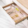 Small Clear Drawer Organisers in a kitchen drawer, perfectly arranging cutlery and utensils for efficient kitchen organisation.