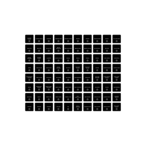 Pantry Sticker Set - 156 Labels for Kitchen, Jars, and Containers