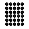 Round laundry and cleaning stickers set, 30 labels for jars, tubs, and baskets storage organizing.