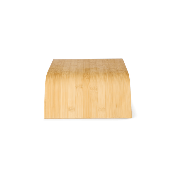 Bamboo Monitor Stand for Ergonomic Workspace Organisation, enhancing storage and desk organisation in home or office settings.