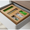 Bamboo Sandwich Bag Organiser – 5 Slot Dispenser in kitchen drawer, ideal for storage of bags and kitchen organisation.