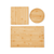 Bamboo cutting board set for home organisation, featuring square, round, and rectangular boards. Ideal for kitchen storage in Australia.