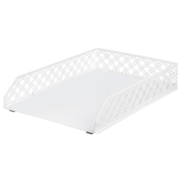 White Metal Document Tray – Storage Organisers ideal for decluttering kitchen and office spaces, enhancing document organisation efficiently.