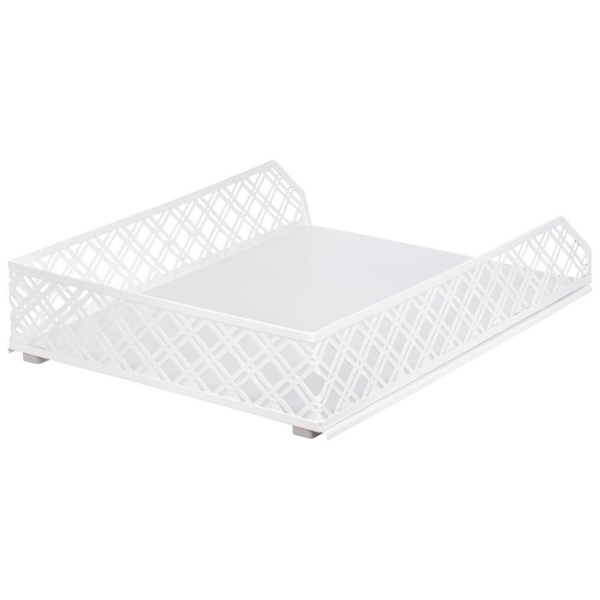 White Metal Document Tray for kitchen organisation, ideal storage organisers for pantry or drawer use, enhancing home and office order.