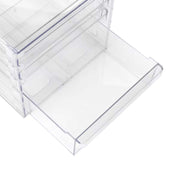 Clear 4-Drawer Organiser with open drawer for efficient kitchen or pantry storage, perfect for enhancing home organisation.