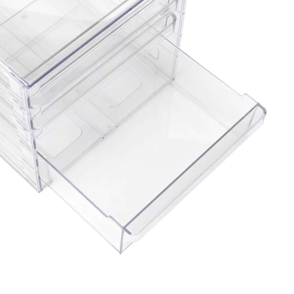 Clear 4-Drawer Organiser with open drawer for efficient kitchen or pantry storage, perfect for enhancing home organisation.