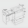 Pull-Out Kitchen Bin – 350mm Cabinet (2 × 18L) for efficient under sink storage solution to enhance kitchen organisation and convenience.