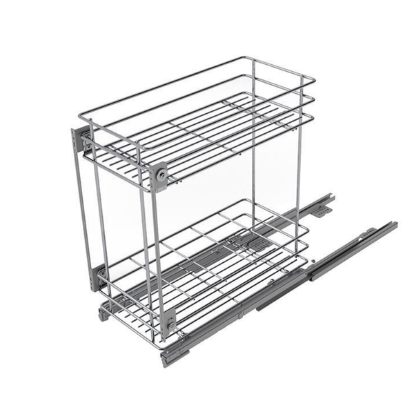 Pull-Out Basket – 150mm, 200mm & 300mm for kitchen under sink storage, offering sleek pantry and drawer organisation.