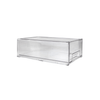 Clear modular drawer organizer for pantry storage, medium size, space-saving kitchen basket.