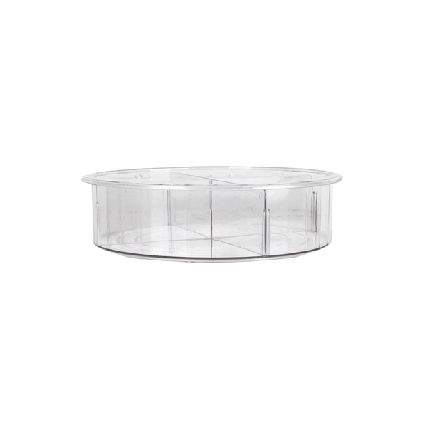 Tall Round Clear Rotating Tray - Lazy Susan for kitchen or pantry storage, ideal for organising spices and jars in easy reach.
