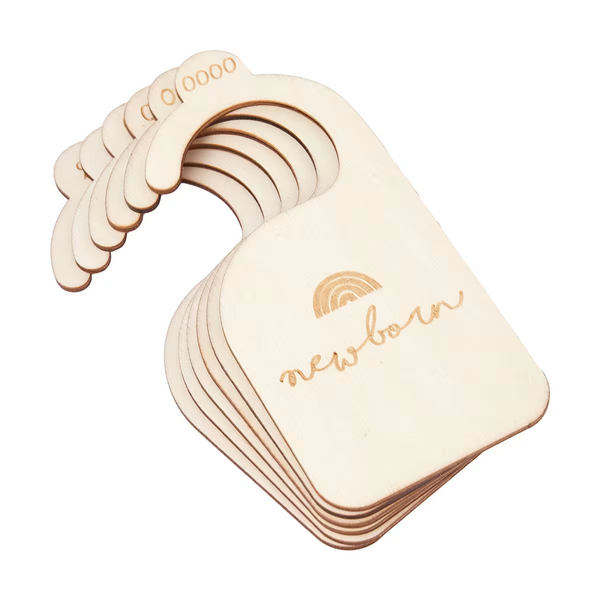 Natural plywood wardrobe dividers set, stylish and practical for home organisation in nursery or closet, space-saving solution.