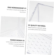 Close-up of large clear drawer organisers showing fine workmanship, quality material, and raised design for pantry organisation.
