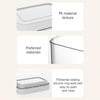 White airtight container showing PE material, silicone sealing ring, ideal for pantry storage.
