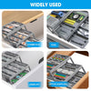 Expandable 3-Tier Drawer Organiser β Adjustable shown with cosmetics, tools, jewellery, and office supplies in a drawer for kitchen organisation.