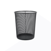 Black Mesh Metal Bin for Waste Disposal & Organisation, ideal for kitchen or pantry rubbish and enhancing under sink storage efficiency.