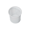White mesh pen cup for desk organisation, ideal storage organiser for office supplies.