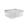 Clear Multi-Use Storage Box with Dividers for kitchen organisation. Ideal for drawer organisers or pantry storage solutions.