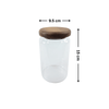 Glass jar with acacia lid, 900ml; ideal pantry storage organiser or fridge container.