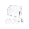 Clear stackable storage organiser for pantry, fridge, or under-sink use; space-saving design.