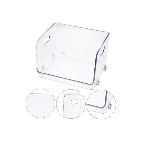 Small Clear Stackable Organiser for under sink storage, perfect for pantry or kitchen organisation. Ideal drawer organisers solution.