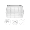 Transparent multi-use storage box with removable dividers, perfect for fridge or pantry organising.