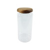 Acacia lid glass jar 1200ml, storage organiser for pantry and fridge, space-saving design.