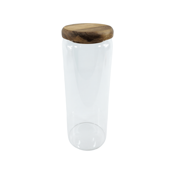 Acacia lid glass storage jar 1500ml for pantry, kitchen organizing, space-saving
